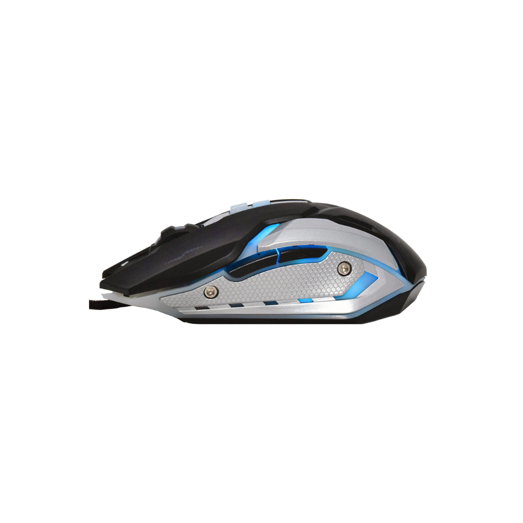 MOUSE UNNO TEKNO BRAVE GAMING PLATA/NEGRO